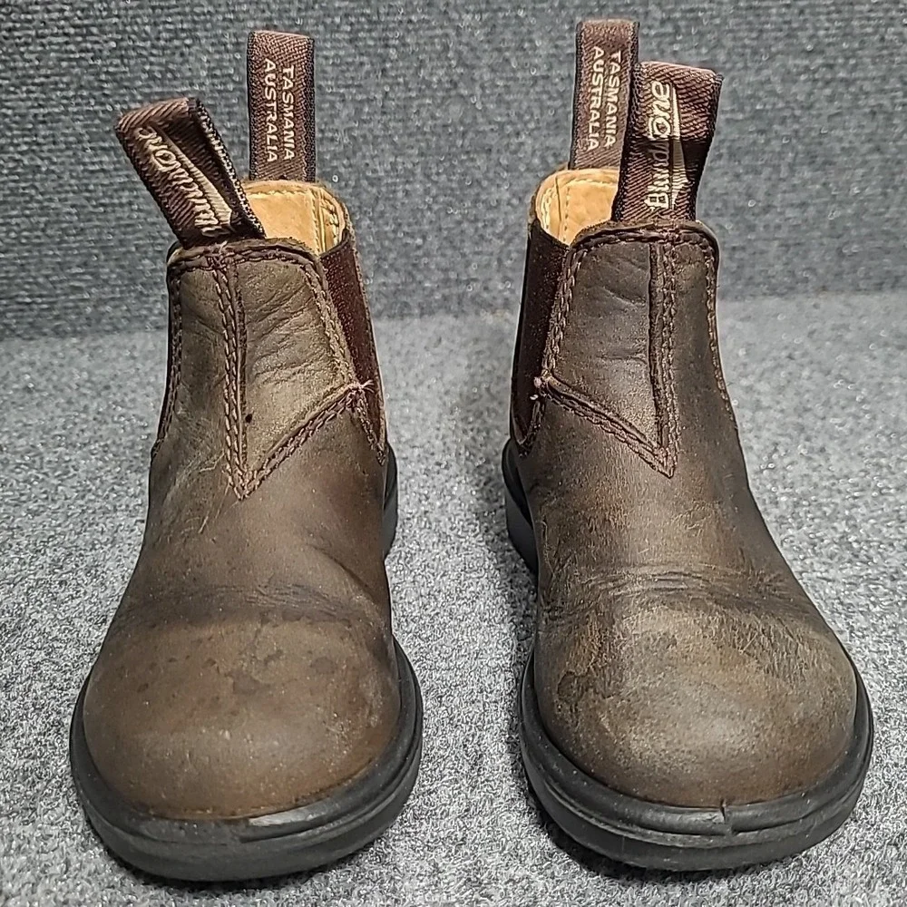 Blundstone Kids Brown Chelsea Boots with Dark Brown Elastic
